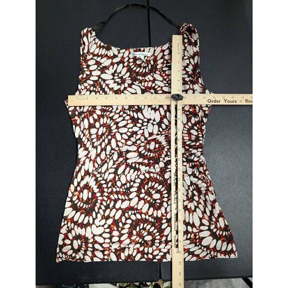 Kenneth Cole Faux Wrap Orange Brown Sleeveless Women's Small - Picture 5 of 5